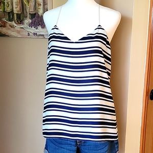 🛍(3 for $20) Express Navy and White Stripe Size Small